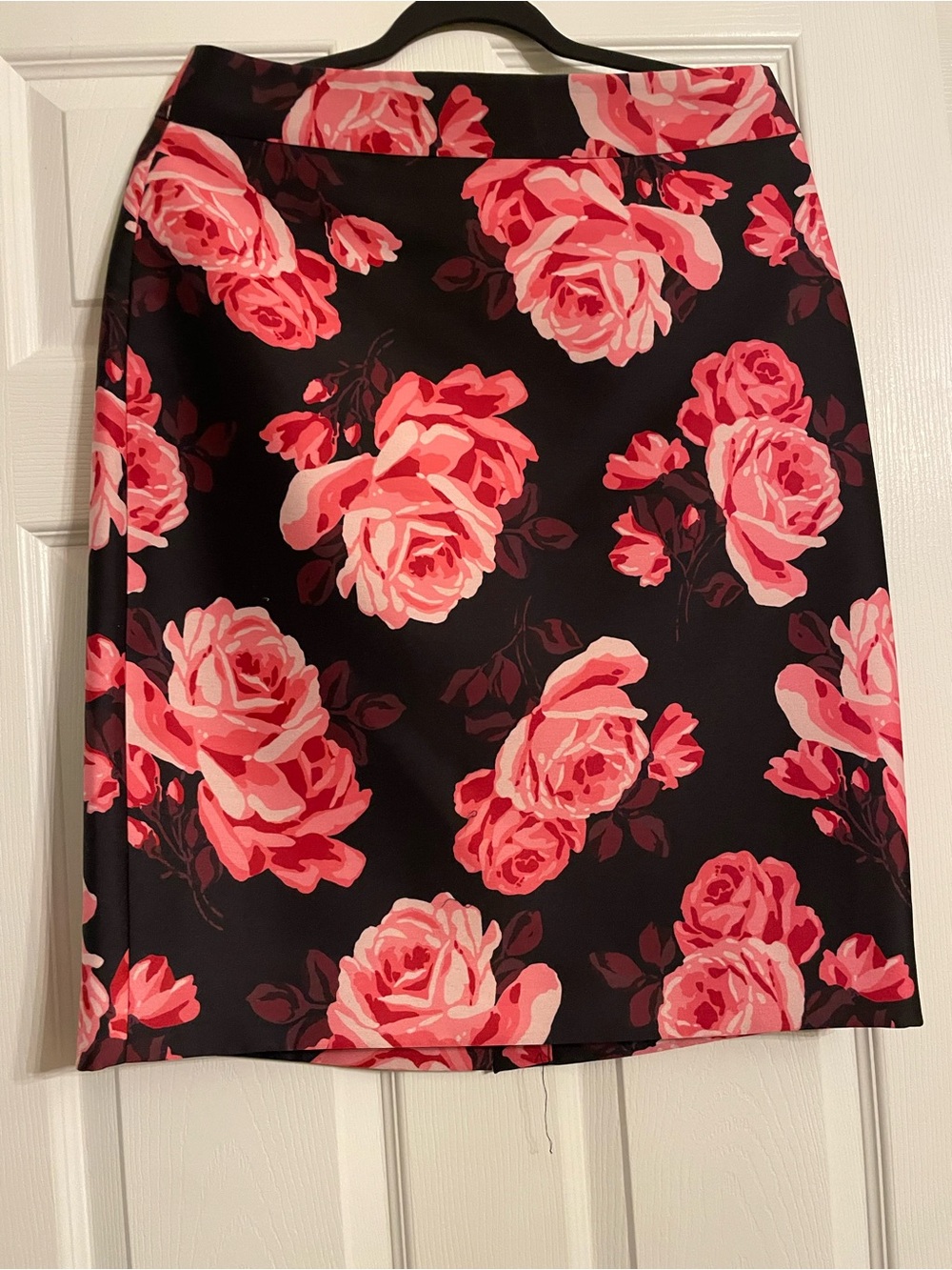 kate spade Black Pencil Skirt with Pink Rose Print